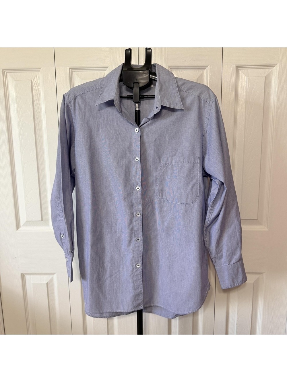 Chico's Design Light Blue Cotton Long Sleeve Button-Up Shirt Size 2